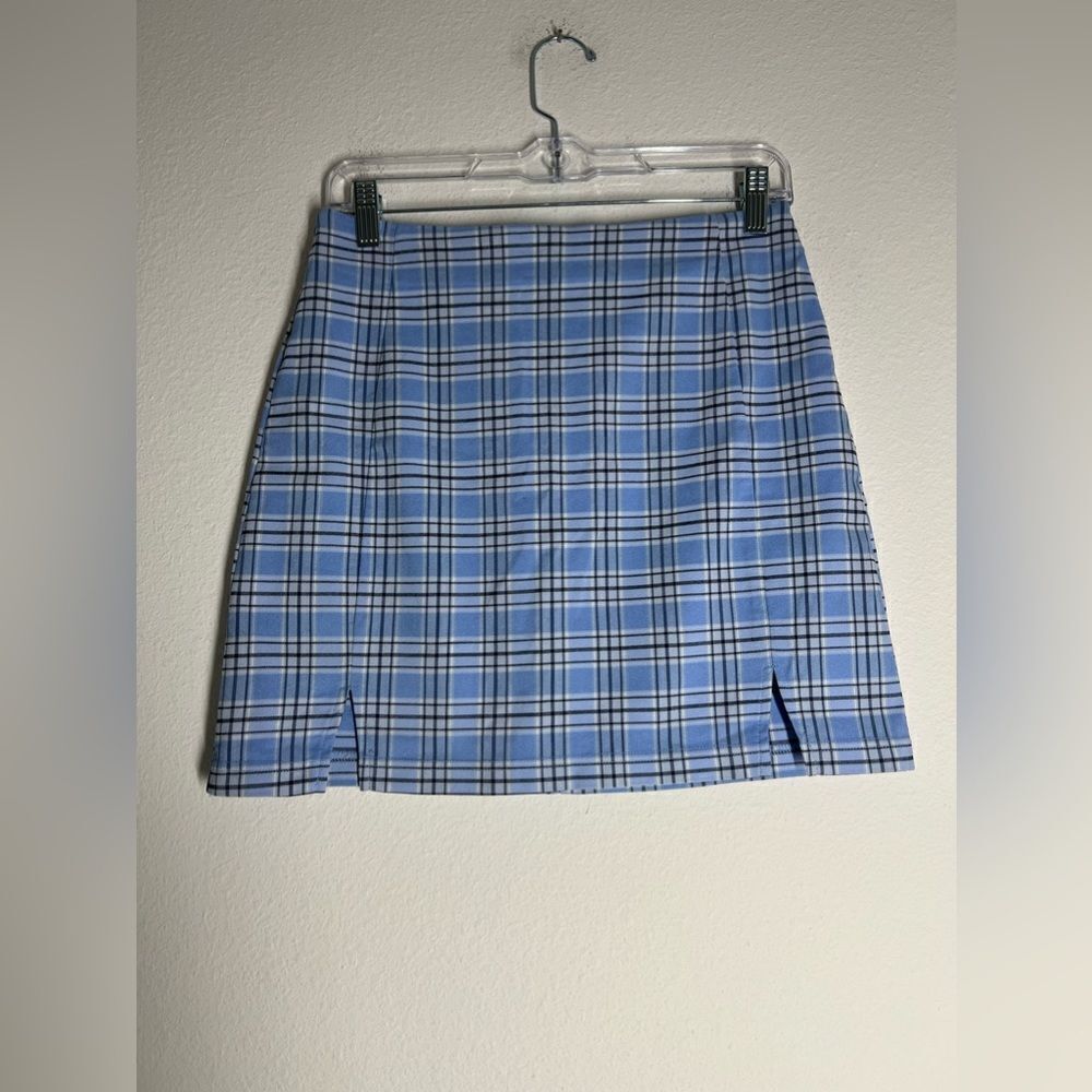 Clock House Plaid Mini Skirt Size 38 EU/ 6 US Blue Yellow